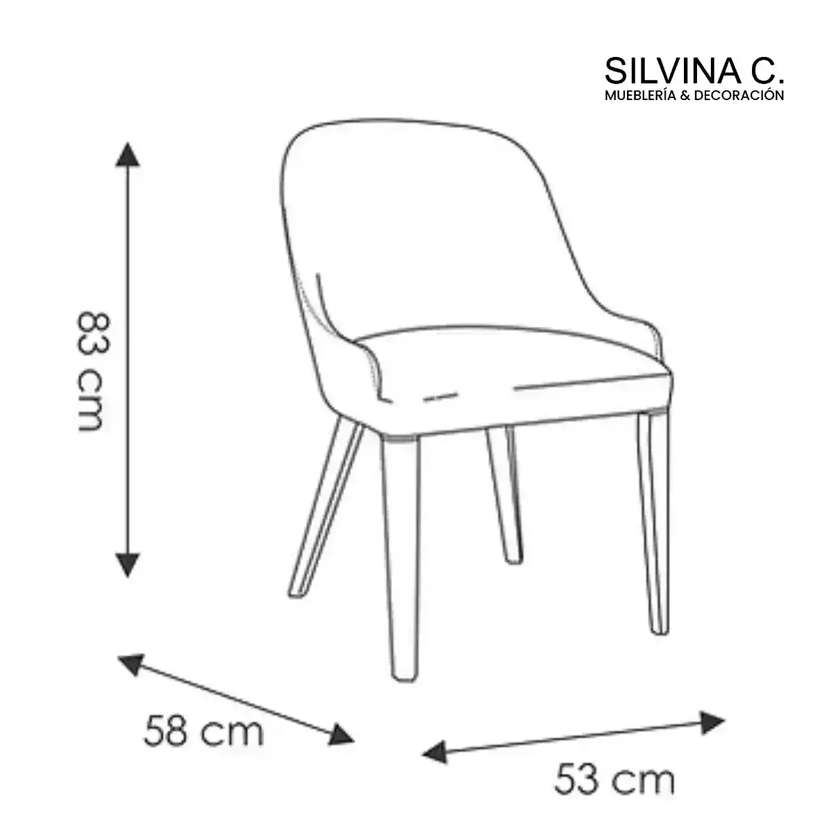 Silla Moderna de Comedor - Tapizada - Madera Guatambú 7 Silla Moderna de Comedor - Tapizada - Madera Guatambú 7
