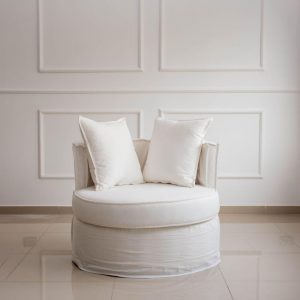 Sillón redondo Enfundado Individual para Living Pastilla - SILVINA C MUEBLERIA DECORACION