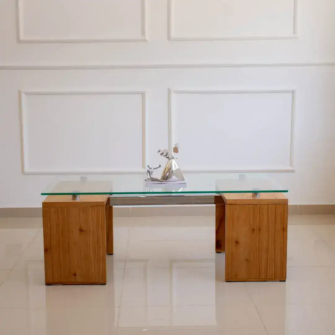 Mesa ratona madera vidrio Ártico - SILVINA C 4 Mesa ratona madera vidrio Ártico - SILVINA C 4