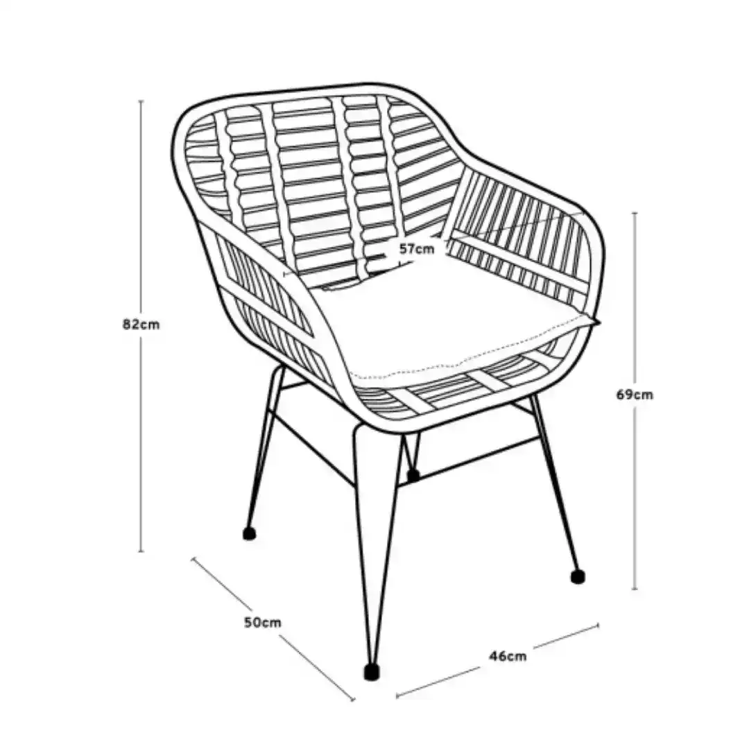 Sillón exterior Jardín rattán natural black Kensel - SILVINA C 7 Sillón exterior Jardín rattán natural black Kensel - SILVINA C 7