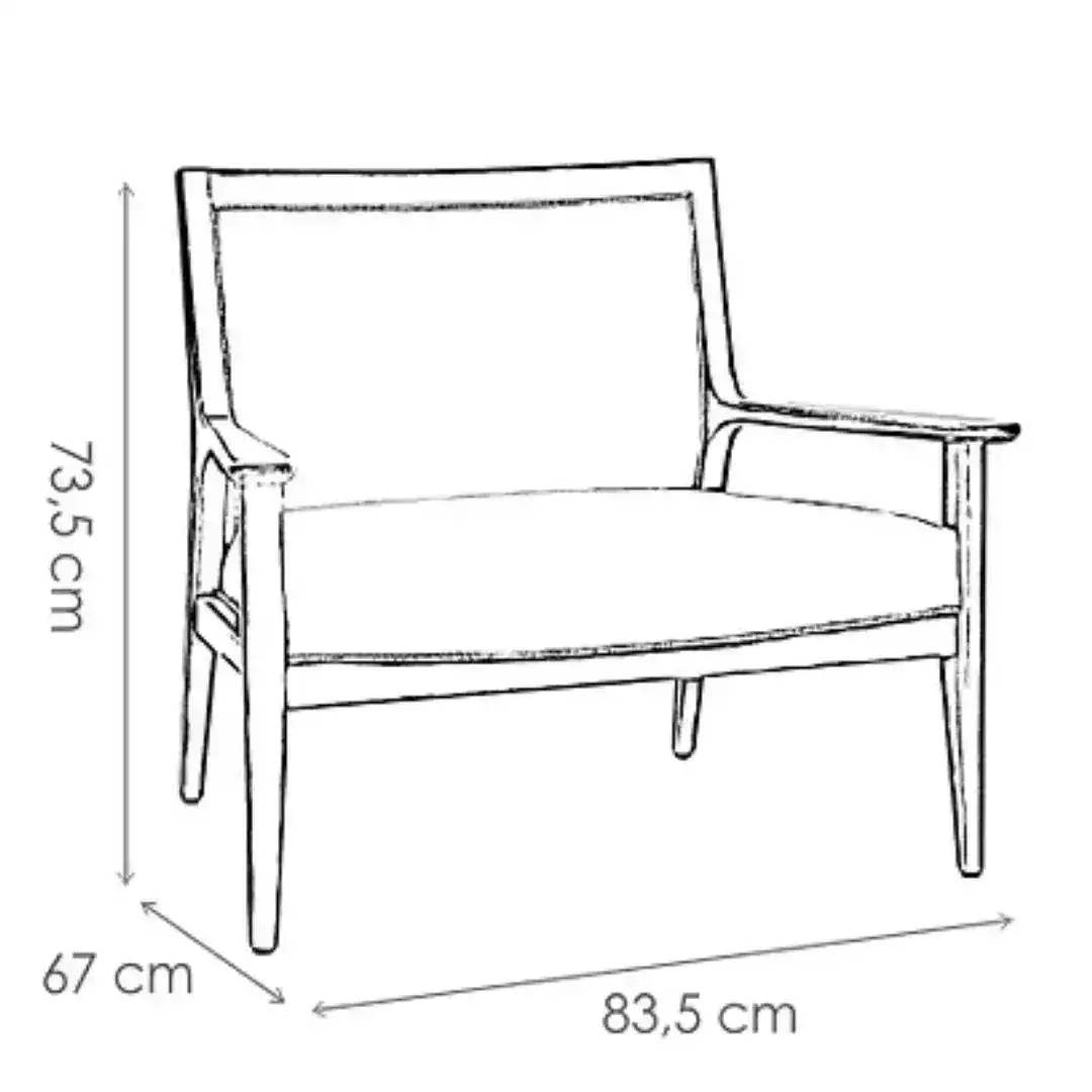Medidas Sillón butacón Nórdico tapizado Essen - SILVINA C 3 Medidas Sillón butacón Nórdico tapizado Essen - SILVINA C 3