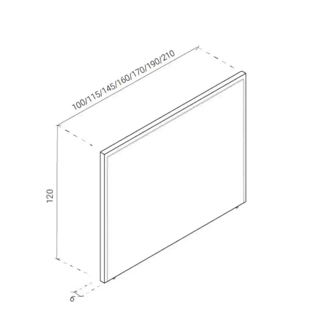 Medidas Respaldo Sommier 2 plazas Moderno Liso - SILVINA C Medidas Respaldo Sommier 2 plazas Moderno Liso - SILVINA C