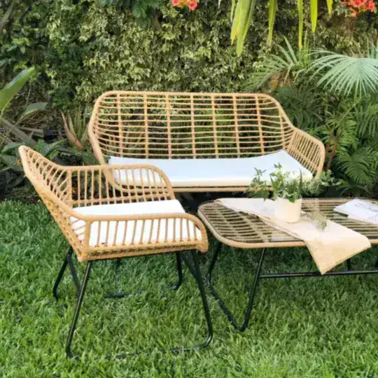 Juego exterior jardín muebles set Ratán Celta - SILVINA C 2 Juego exterior jardín muebles set Ratán Celta - SILVINA C 2