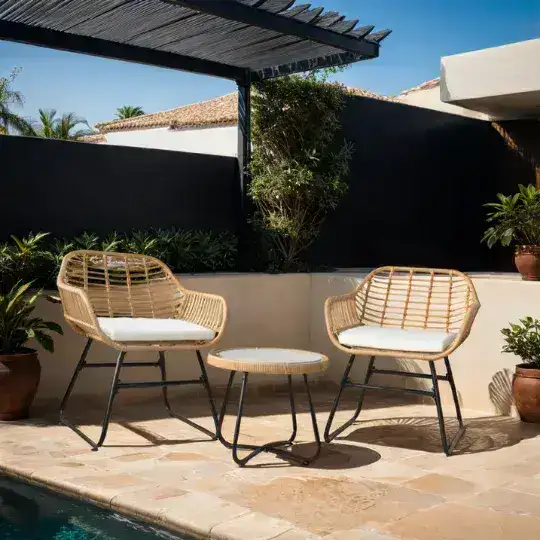Set exterior muebles jardín Ratán Girona - SILVINA C Set exterior muebles jardín Ratán Girona - SILVINA C