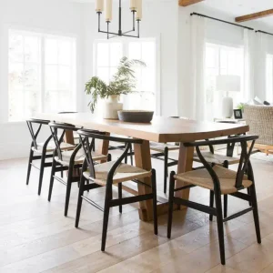 Silla Nórdica comedor madera Kraft Black Wishbone - SILVINA C 1