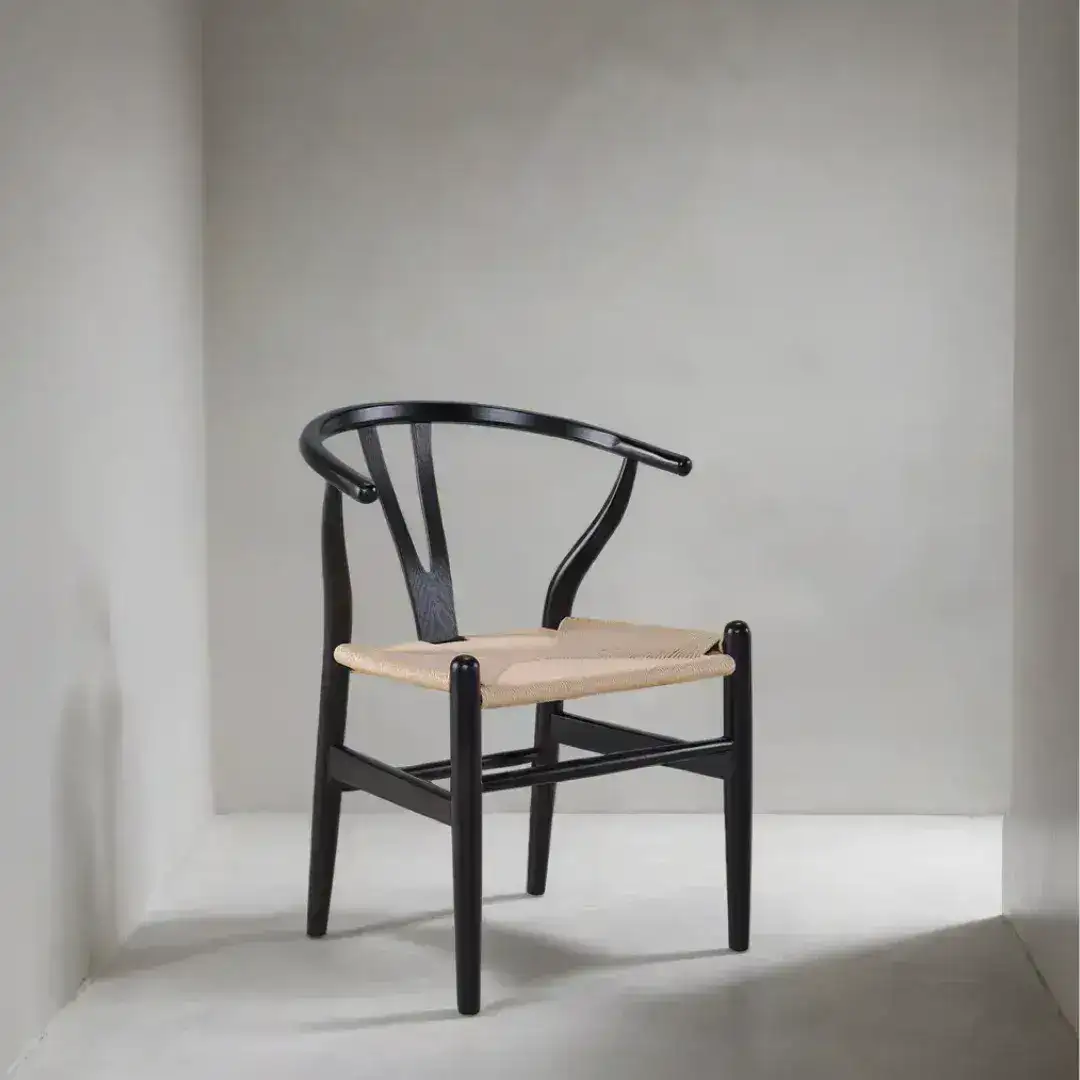 Silla Nórdica comedor madera Kraft Black Wishbone - SILVINA C Silla Nórdica comedor madera Kraft Black Wishbone - SILVINA C