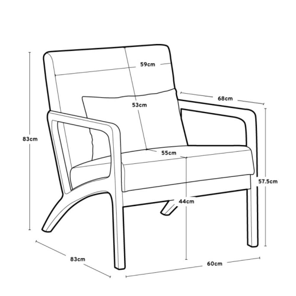 Sillón 1 Cuerpo Individual Nórdico Madera Bee - SILVINA C 18 Sillón 1 Cuerpo Individual Nórdico Madera Bee - SILVINA C 18