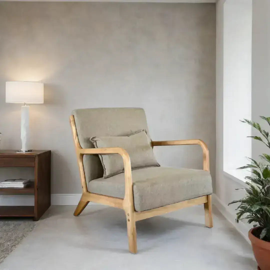 Sillón 1 cuerpo Living Nórdico madera Lee - SILVINA C Sillón 1 cuerpo Living Nórdico madera Lee - SILVINA C