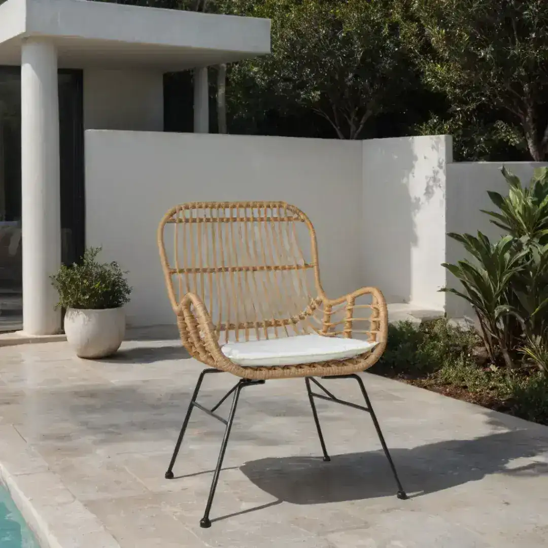 Sillón Jardín exterior Rattán natural Cádiz - SILVINA C Sillón Jardín exterior Rattán natural Cádiz - SILVINA C