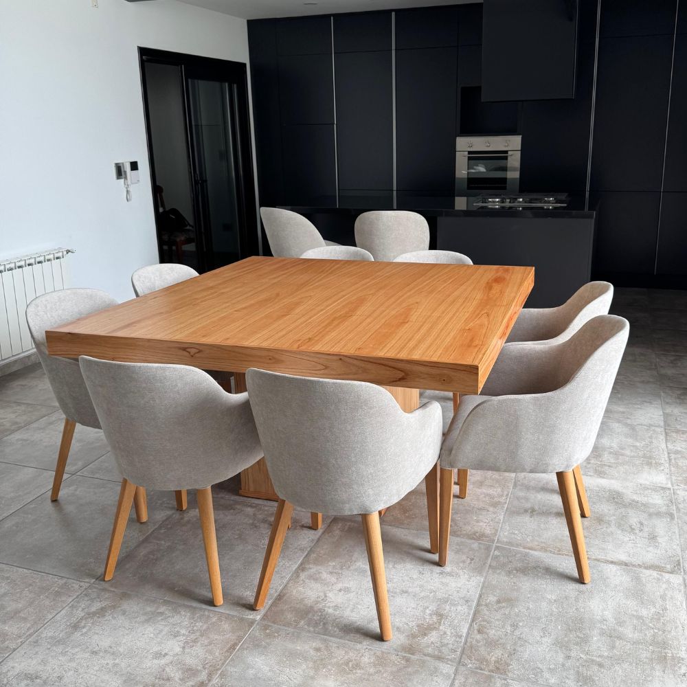 Mesa comedor cuadrada madera Moderna Pirámide - SILVINA C 42 Mesa comedor cuadrada madera Moderna Pirámide - SILVINA C 42