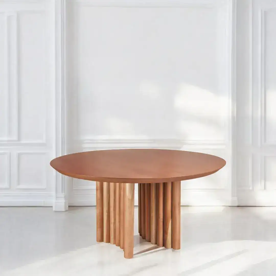 Mesa redonda comedor madera varillada Nova - SILVINA C 1 Mesa redonda comedor madera varillada Nova - SILVINA C 1