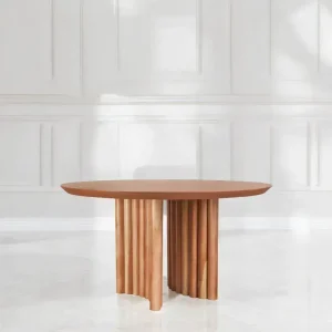 Mesa redonda comedor madera varillada Nova - SILVINA C