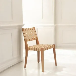Silla comedor madera Rústica Cuero Santa - SILVINA C 3