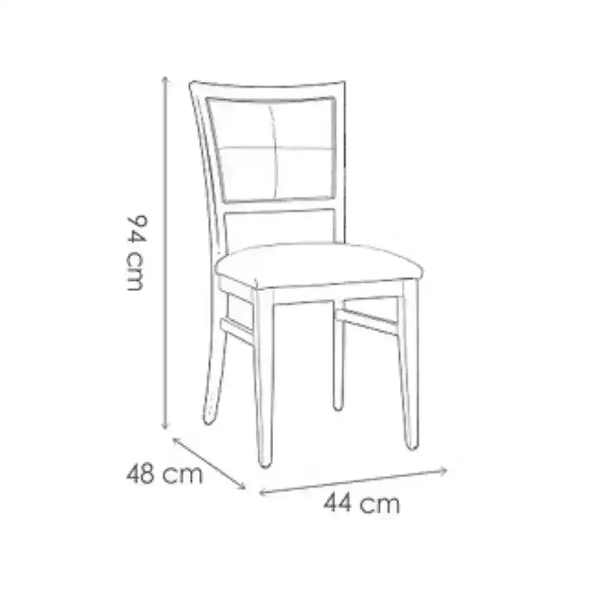 Medidas Silla comedor tapizada Moderna Bianca - SILVINA C Medidas Silla comedor tapizada Moderna Bianca - SILVINA C