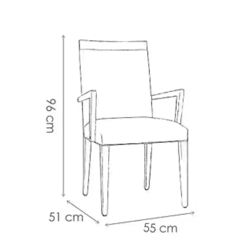Medidas Sillón puntera apoyabrazos comedor German - SILVINA C Medidas Sillón puntera apoyabrazos comedor German - SILVINA C