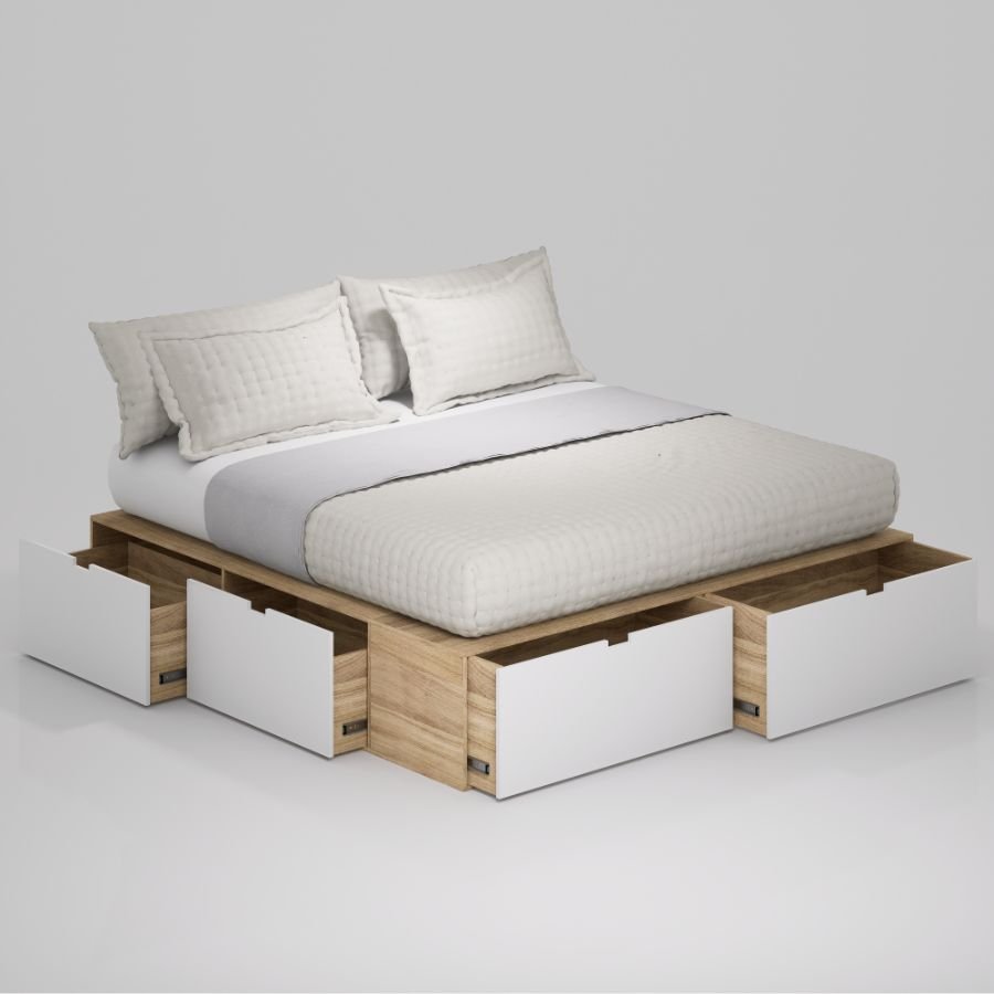 Cama 2 plazas cajones funcional 1,60 Plus Fred - SILVINA C (10) Cama 2 plazas cajones funcional 1,60 Plus Fred - SILVINA C (10)