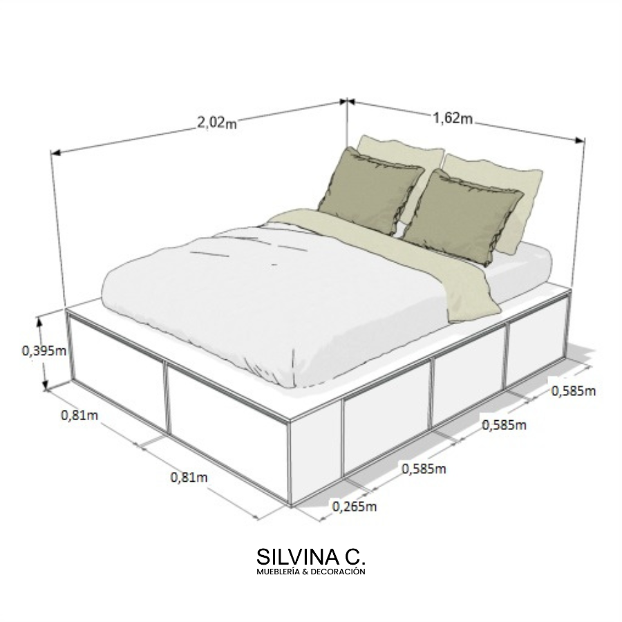 Cama 2 plazas cajones funcional 1,60 pro Ada - SILVINA C 12 (7) Cama 2 plazas cajones funcional 1,60 pro Ada - SILVINA C 12 (7)