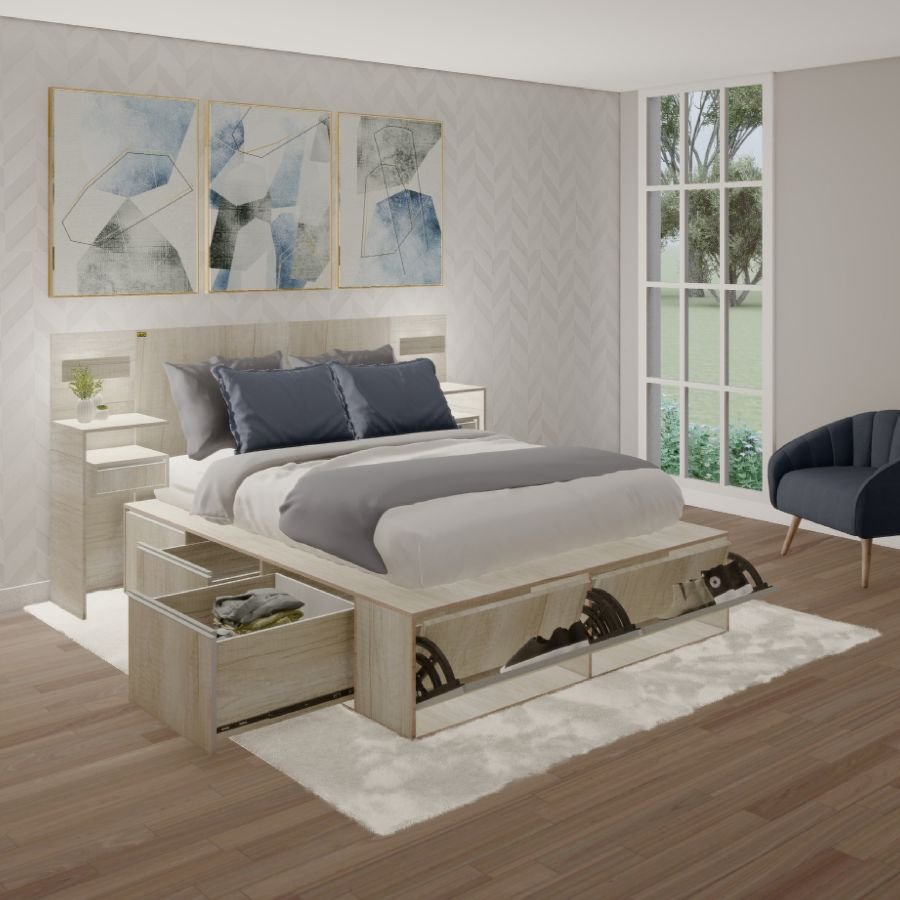 Cama 2 plazas cajones funcional 1,60 pro Ada - SILVINA C 12 (8) Cama 2 plazas cajones funcional 1,60 pro Ada - SILVINA C 12 (8)