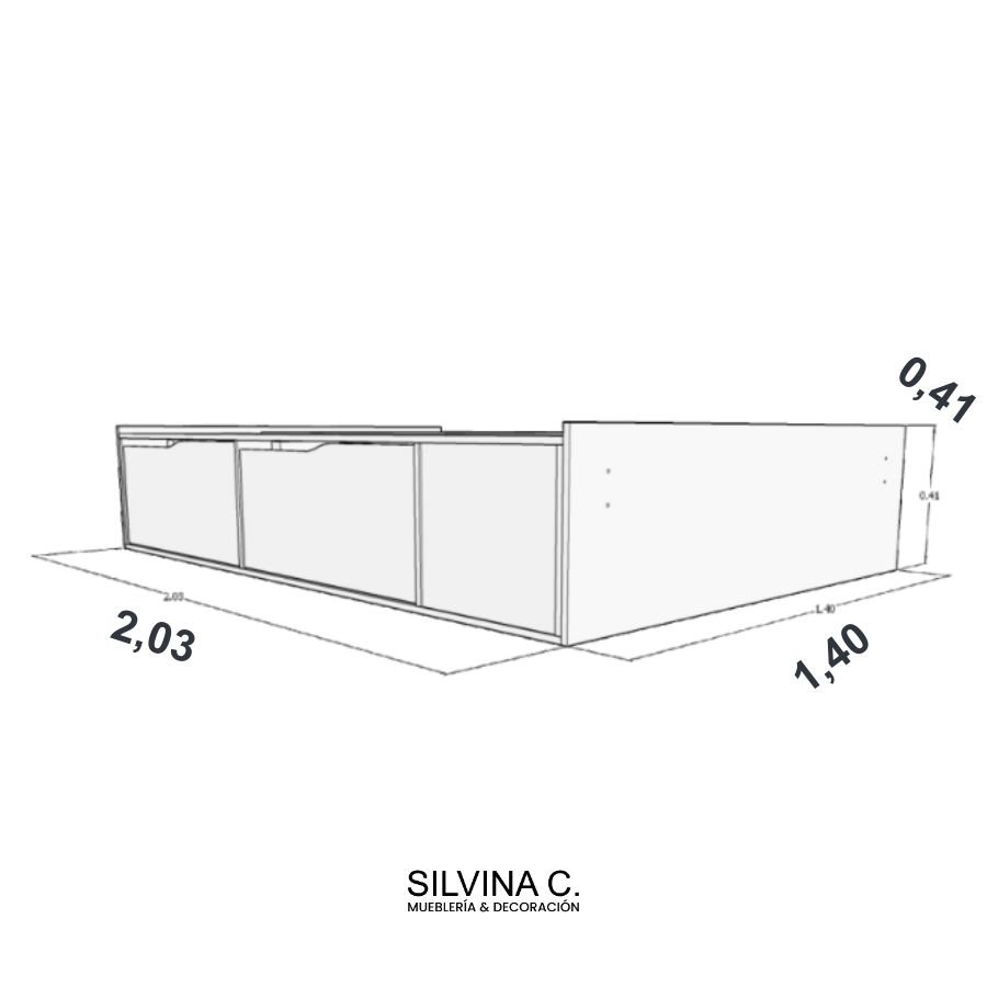 Cama box dos plazas cajones funcional extensible Dot - SILVINA C (16) Cama box dos plazas cajones funcional extensible Dot - SILVINA C (16)