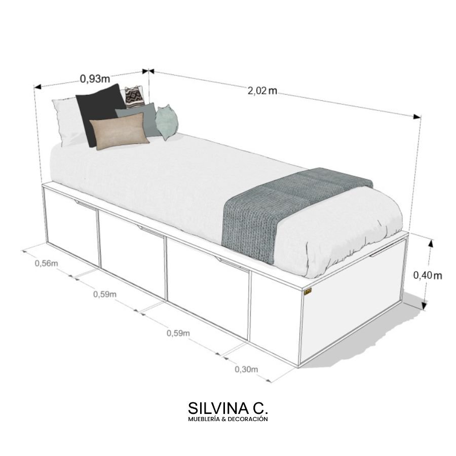 Cama una plaza cajones funcional Dia - SILVINA C (13) Cama una plaza cajones funcional Dia - SILVINA C (13)