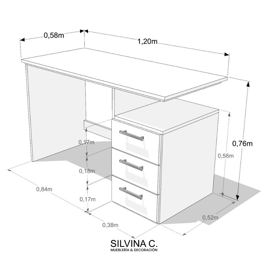 Escritorio PC oficina Moderno Melamina 3 cajones Elo - SILVINA C (6) Escritorio PC oficina Moderno Melamina 3 cajones Elo - SILVINA C (6)