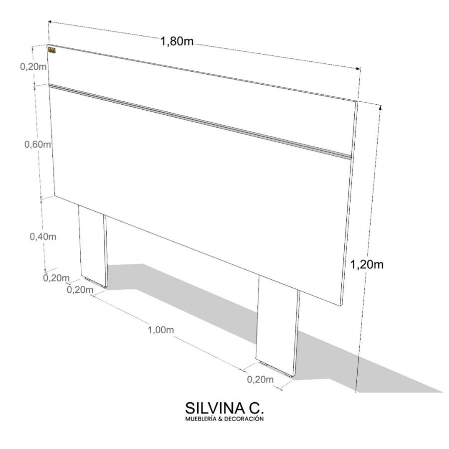 Respaldo cama Moderno Melamina 2 plazas Drag - SILVINA C (8) Respaldo cama Moderno Melamina 2 plazas Drag - SILVINA C (8)