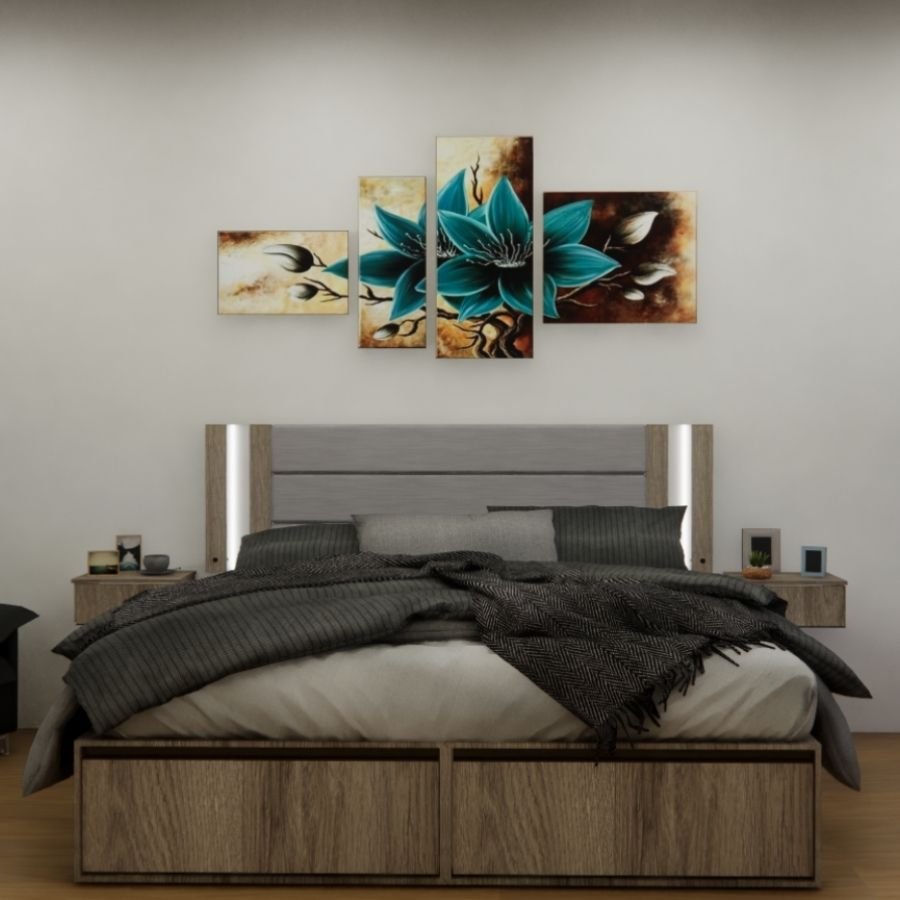 Respaldo cama Moderno luz led Melamina Mou - SILVINA C (1) Respaldo cama Moderno luz led Melamina Mou - SILVINA C (1)