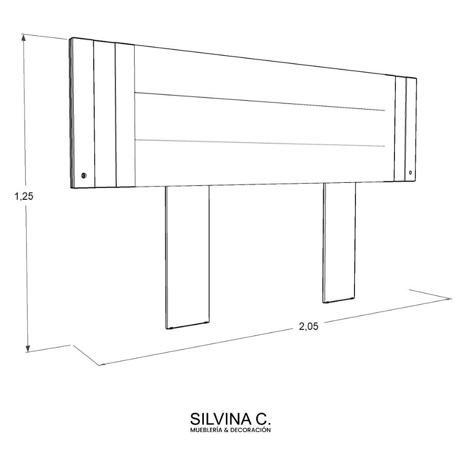 Respaldo cama Moderno luz led Melamina Mou - SILVINA C (7) Respaldo cama Moderno luz led Melamina Mou - SILVINA C (7)