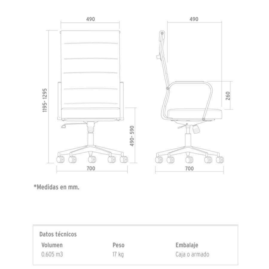 Silla escritorio ergonómica gerencial alta Eco - SILVINA C 53 Silla escritorio ergonómica gerencial alta Eco - SILVINA C 53