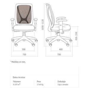 Silla escritorio oficina giratoria PC Dalma - SILVINA C (2)