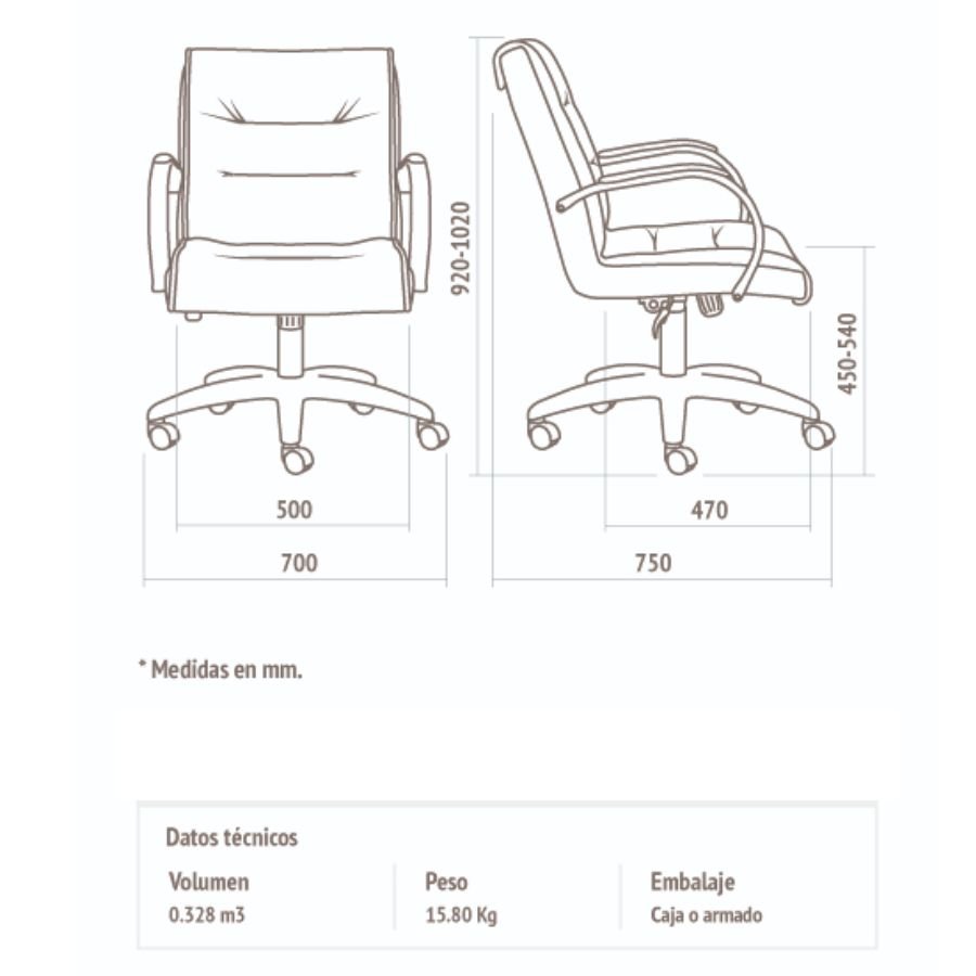 Silla oficina escritorio ergonómica PC baja Ram - SILVINA C 231 Silla oficina escritorio ergonómica PC baja Ram - SILVINA C 231