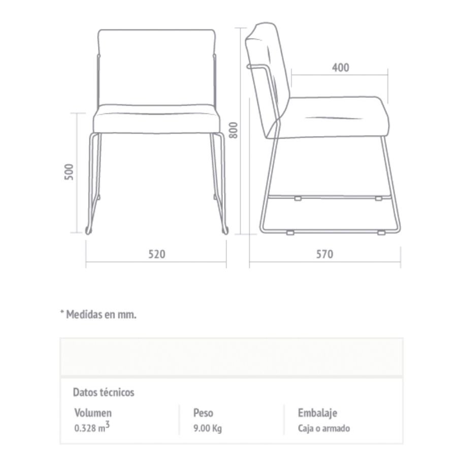 Silla tapizada Moderna cromada baja Inter - SILVINA C 64 (4) Silla tapizada Moderna cromada baja Inter - SILVINA C 64 (4)