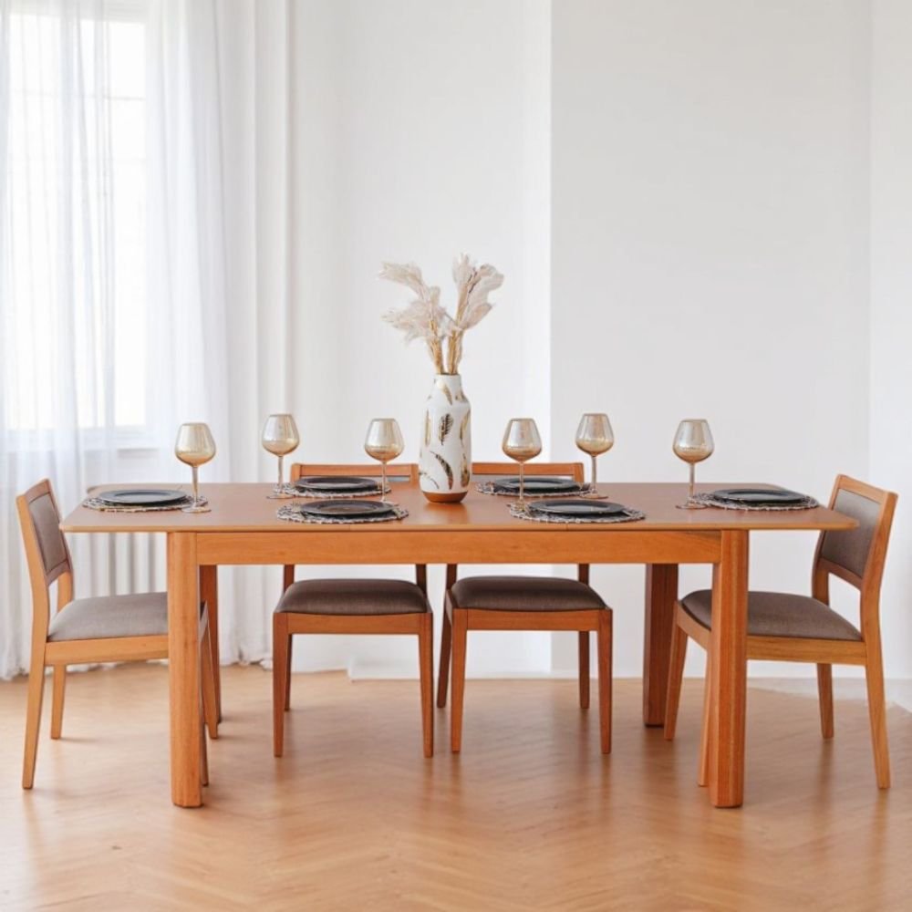 Mesa comedor extensible madera Grandis Nacar - SILVINA C (1) Mesa comedor extensible madera Grandis Nacar - SILVINA C (1)