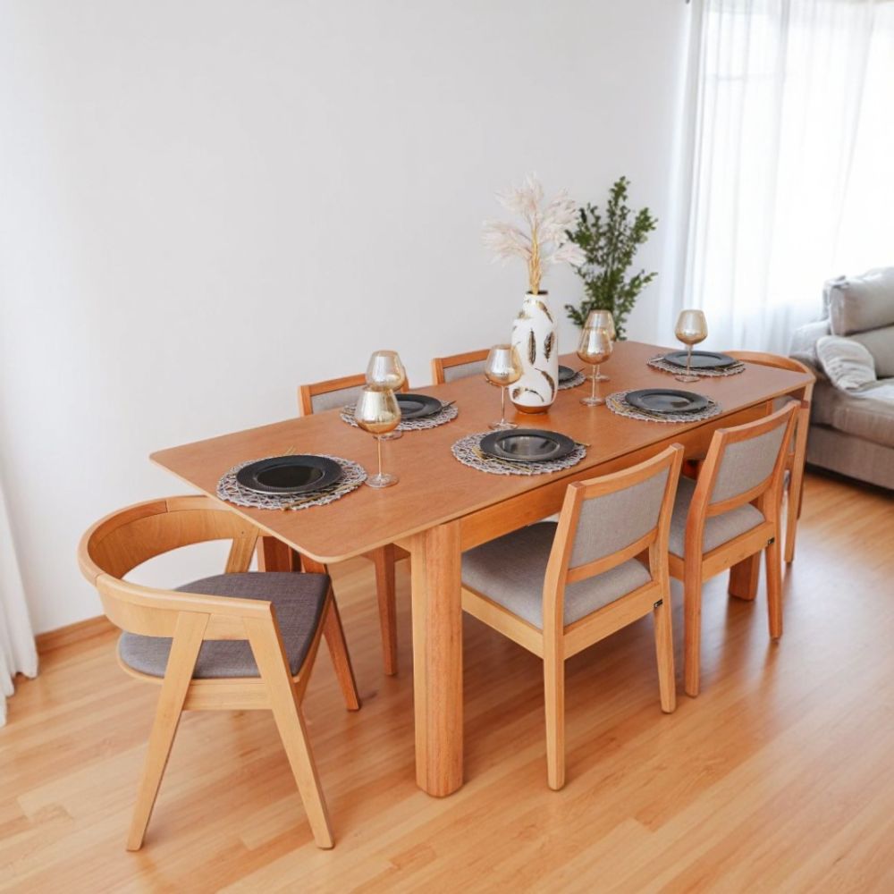 Mesa comedor extensible madera Grandis Nacar - SILVINA C (4) Mesa comedor extensible madera Grandis Nacar - SILVINA C (4)