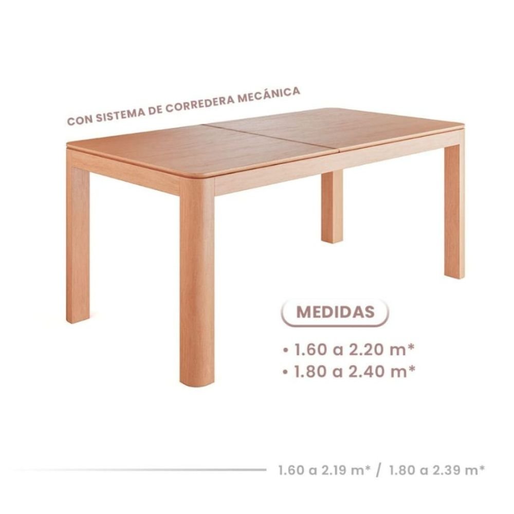 Mesa comedor extensible madera Grandis Nacar - SILVINA C (5) Mesa comedor extensible madera Grandis Nacar - SILVINA C (5)