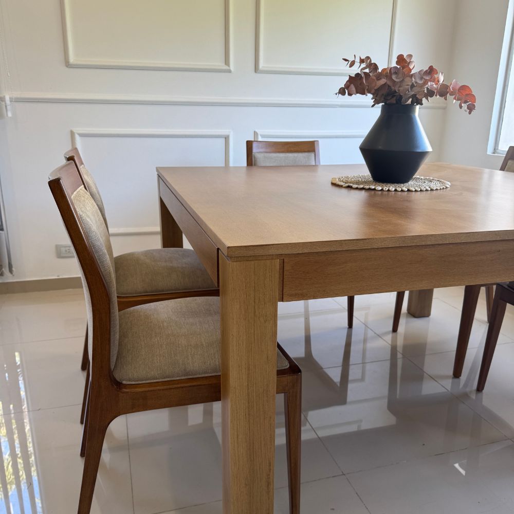Mesa cuadrada extensible comedor madera Natal - SILVINA C (1) Mesa cuadrada extensible comedor madera Natal - SILVINA C (1)