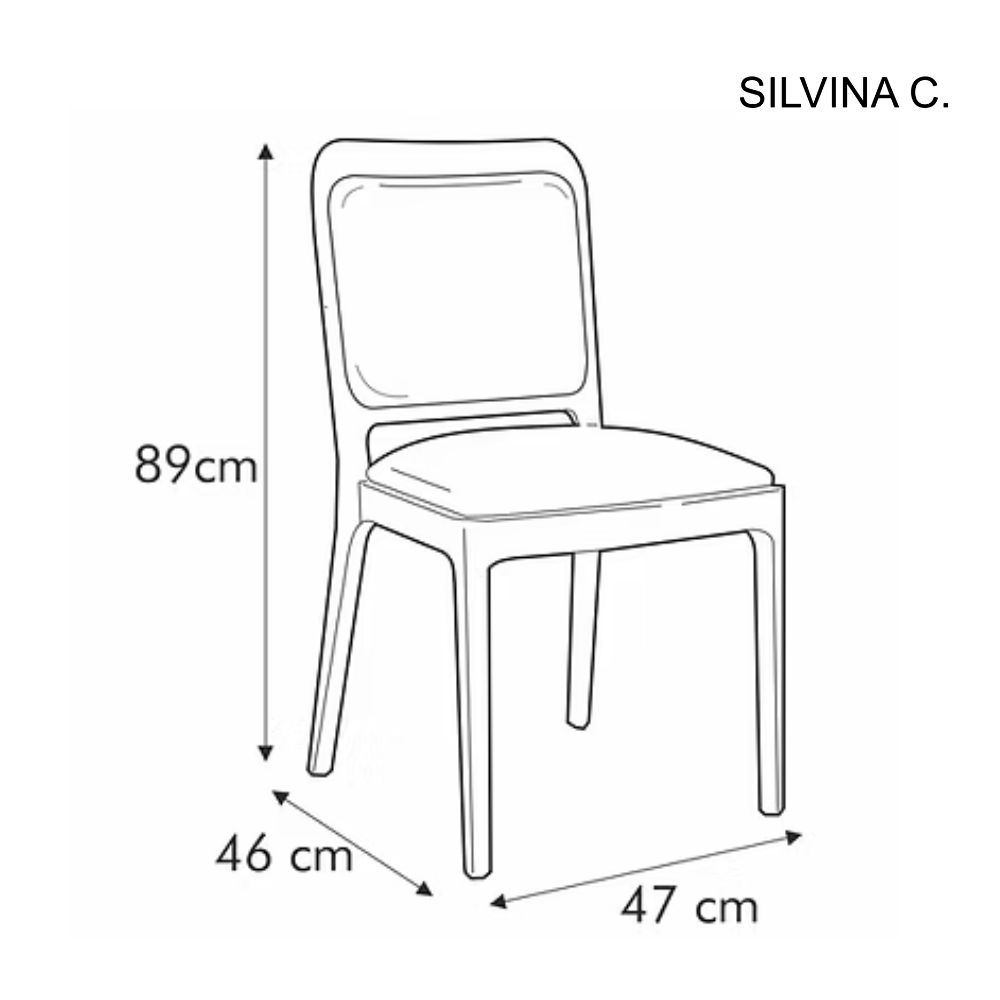 Silla tapizada medidas - SILVINA C Silla tapizada medidas - SILVINA C