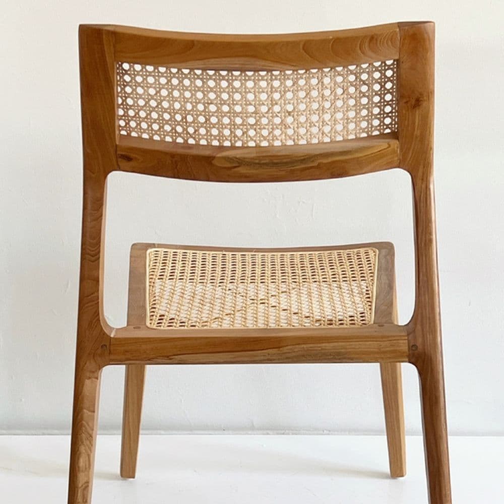 Silla comedor madera esterilla teka Lessa - SILVINA C (4) Silla comedor madera esterilla teka Lessa - SILVINA C (4)