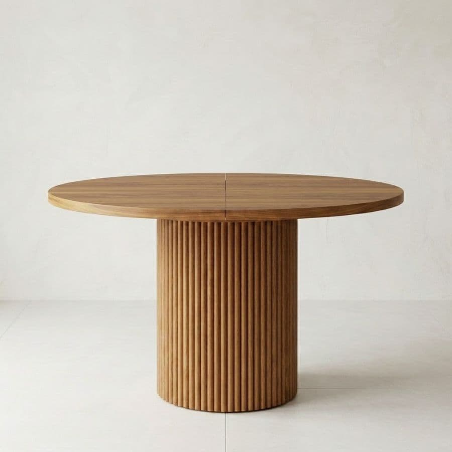 Mesa redonda extensible madera varillada Nativa - SILVINA C 7 Mesa redonda extensible madera varillada Nativa - SILVINA C 7